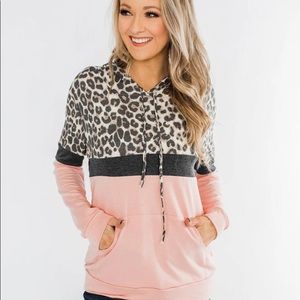 Pink and Cheetah print boutique hoodie